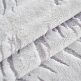 Plush Faux Fur Warm Sofa Cover with Waves Jacquard Textured Throw Blankets for Couch