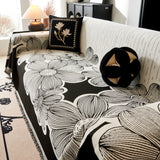 Floral Sofa Slipcovers Reversible Sofa Throw Covers with Tassels Pretty Furniture Covers for Sofas