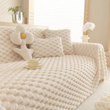 Thick Plush Faux Fur Couch Cover Blanket Warm Fuzzy Blanket Couch Protector for Winter