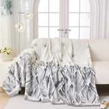 Soft Woven Leaf Couch Blanket, Pet-friendly Sectional Sofa Slipcover For Cats Dogs