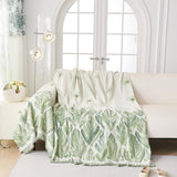 Soft Woven Leaf Couch Blanket, Pet-friendly Sectional Sofa Slipcover For Cats Dogs