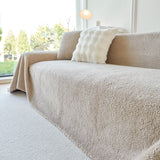 Thick Sherpa Fleece Sofa Protector Cover Stylish Durable Slipcovers for Couches and Chairs