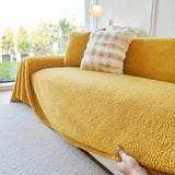 Thick Sherpa Fleece Sofa Protector Cover Stylish Durable Slipcovers for Couches and Chairs