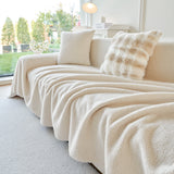 Thick Sherpa Fleece Sofa Protector Cover Stylish Durable Slipcovers for Couches and Chairs