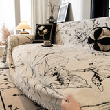 Large Floral Sofa Cover Throw Blanket, Plush Jacquard Non-Shedding Couch Cover for Pets