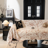 Large Floral Sofa Cover Throw Blanket, Plush Jacquard Non-Shedding Couch Cover for Pets