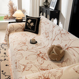Large Floral Sofa Cover Throw Blanket, Plush Jacquard Non-Shedding Couch Cover for Pets