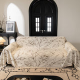 Large Floral Sofa Cover Throw Blanket, Plush Jacquard Non-Shedding Couch Cover for Pets