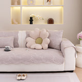 Sofa Cover for Leather & Fabric Couches, 3D Leaf Embossed Quilted Furniture Covers