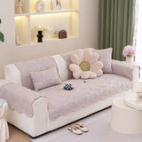 Sofa Cover for Leather & Fabric Couches, 3D Leaf Embossed Quilted Furniture Covers