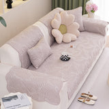Sofa Cover for Leather & Fabric Couches, 3D Leaf Embossed Quilted Furniture Covers