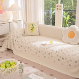Cooling Ice Silk Sofa Cover Blanket, Floral Soft Silky Breathable Couch Throw Cover