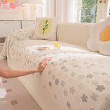 Cooling Ice Silk Sofa Cover Blanket, Floral Soft Silky Breathable Couch Throw Cover
