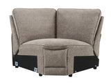 Park City Cream Fabric 6-Pc Dual Power Reclining Sectional with RAF Chaise