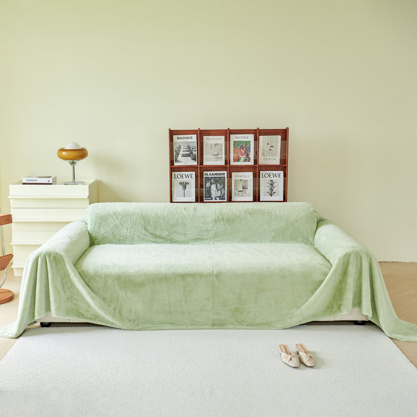 Faux Fur Smooth Plush Comfy Couch Covers, Soft Thicked Durable Blankets and Throws for Sofas