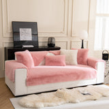 Faux Mink Velvet Luxury Fluffy Sofa Cushion, Winter Warm Thick Plush Non-slip Sofa Covers
