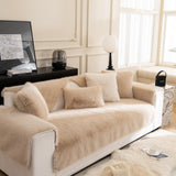 Faux Mink Velvet Luxury Fluffy Sofa Cushion, Winter Warm Thick Plush Non-slip Sofa Covers