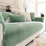 Faux Mink Velvet Luxury Fluffy Sofa Cushion, Winter Warm Thick Plush Non-slip Sofa Covers