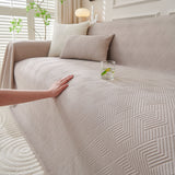 Cooling Scratch Proof Large Sofa Throw Cover, Geometric Texture Couch Protector
