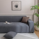 Plush Fleece Sofa Slipcover with 3D Wheat Pattern, Cozy High-Stretch Couch Cover
