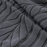 Plush Fleece Sofa Slipcover with 3D Wheat Pattern, Cozy High-Stretch Couch Cover
