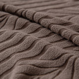 Plush Fleece Sofa Slipcover with 3D Wheat Pattern, Cozy High-Stretch Couch Cover