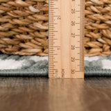 Kaysar Oil Green Checkered Washable Area Rug