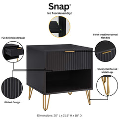 DUMBO 1.0 Nightstand in Black - Ornate Home