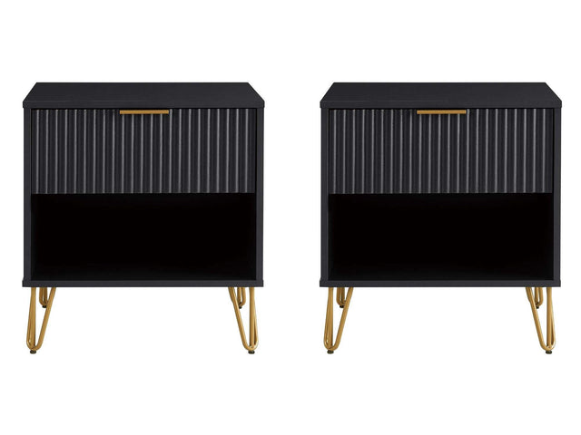 DUMBO 1.0 Nightstand in Black (set of 2) - Ornate Home
