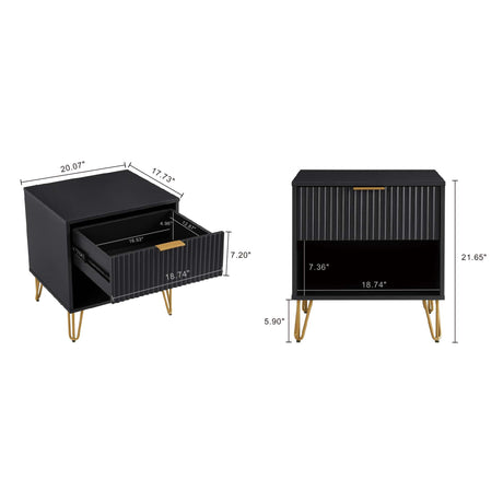 DUMBO 1.0 Nightstand in Black (set of 2) - Ornate Home