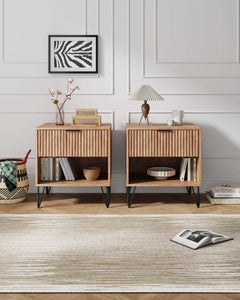 DUMBO 1.0 Nightstand in Golden Brown (set of 2) - Ornate Home
