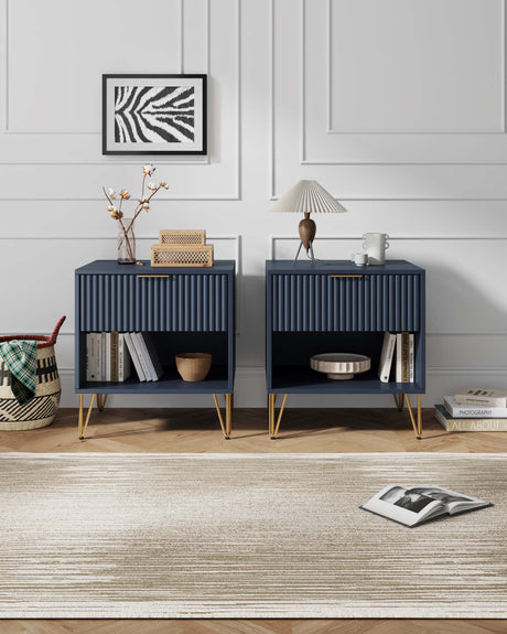 DUMBO 1.0 Nightstand in Midnight Blue (set of 2) - Ornate Home