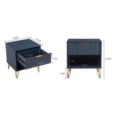DUMBO 1.0 Nightstand in Midnight Blue (set of 2) - Ornate Home