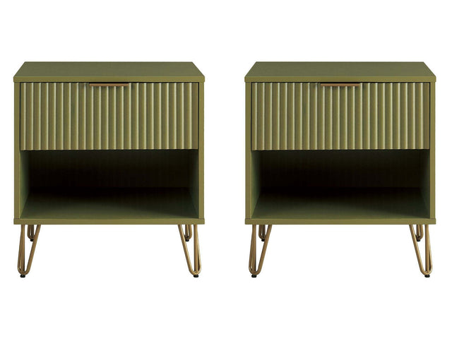 DUMBO 1.0 Nightstand in Olive Green (set of 2) - Ornate Home