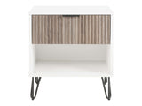 DUMBO 1.0 Nightstand in White and Rustic Grey - Ornate Home