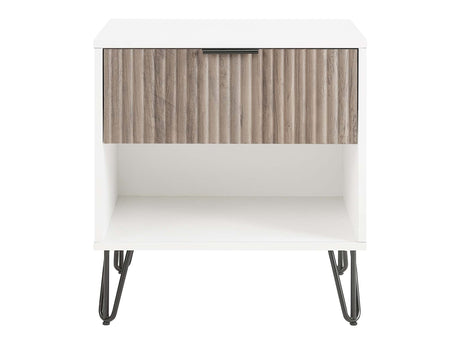 DUMBO 1.0 Nightstand in White and Rustic Grey - Ornate Home