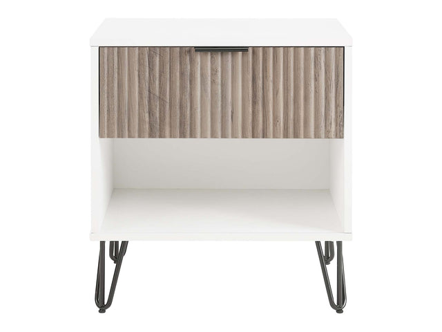DUMBO 1.0 Nightstand in White and Rustic Grey - Ornate Home