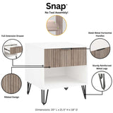 DUMBO 1.0 Nightstand in White and Rustic Grey - Ornate Home