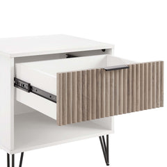 DUMBO 1.0 Nightstand in White and Rustic Grey - Ornate Home