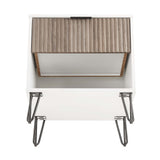 DUMBO 1.0 Nightstand in White and Rustic Grey - Ornate Home