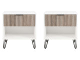 DUMBO 1.0 Nightstand in White and Rustic Grey (set of 2) - Ornate Home