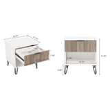DUMBO 1.0 Nightstand in White and Rustic Grey (set of 2) - Ornate Home