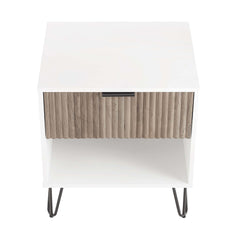 DUMBO 1.0 Nightstand in White and Rustic Grey (set of 2) - Ornate Home