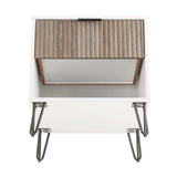 DUMBO 1.0 Nightstand in White and Rustic Grey (set of 2) - Ornate Home
