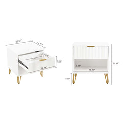 DUMBO 1.0 Nightstand in White (set of 2) - Ornate Home