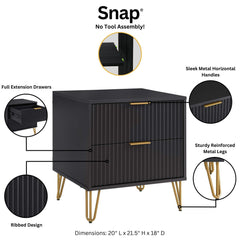 DUMBO 2.0 Nightstand in Black - Ornate Home