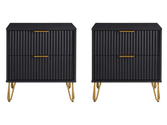 DUMBO 2.0 Nightstand in Black (set of 2) - Ornate Home