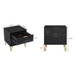 DUMBO 2.0 Nightstand in Black (set of 2) - Ornate Home