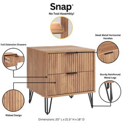 DUMBO 2.0 Nightstand in Golden Brown - Ornate Home