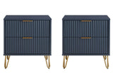 DUMBO 2.0 Nightstand in Midnight Blue (set of 2) - Ornate Home